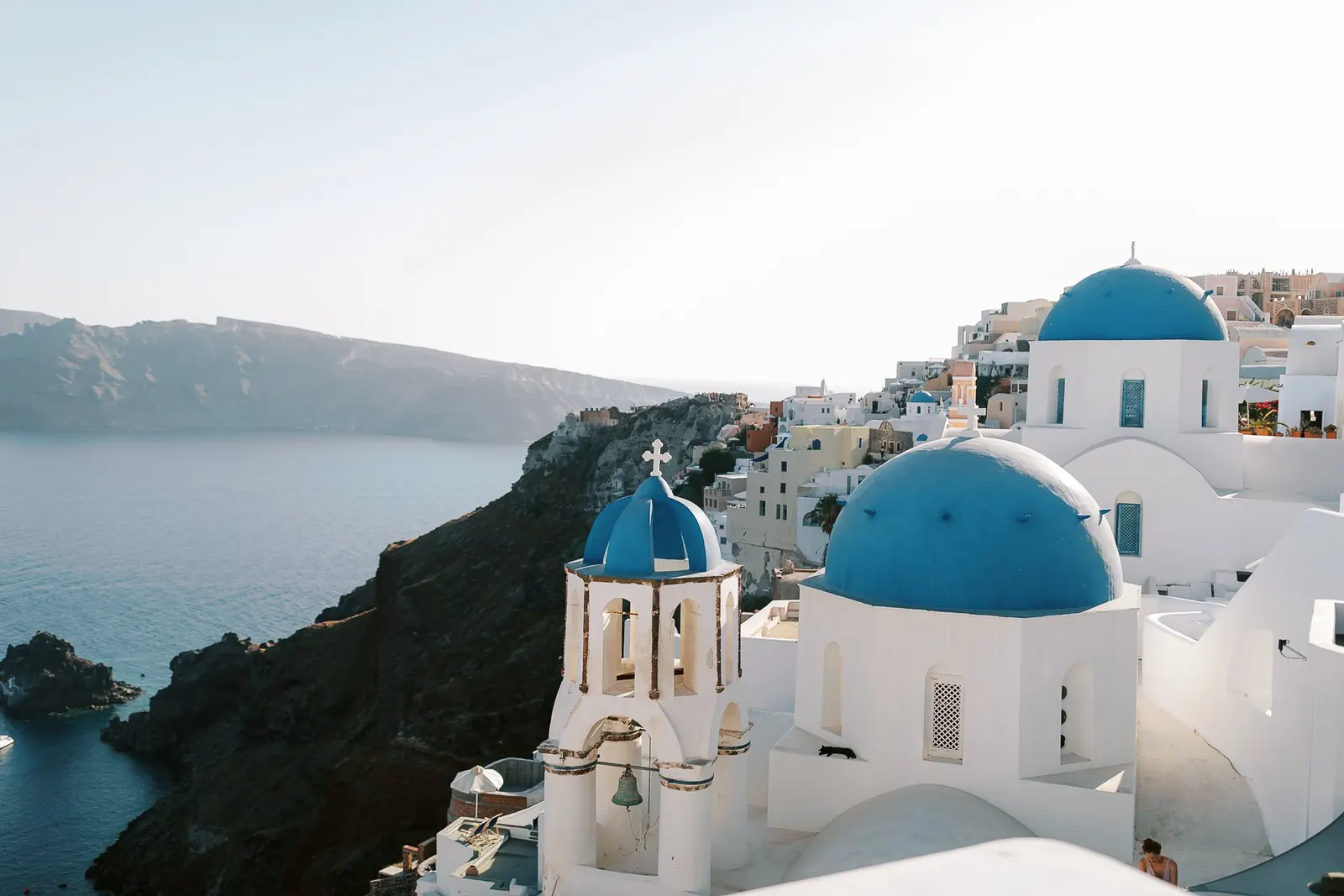 Blue domes over the sea
