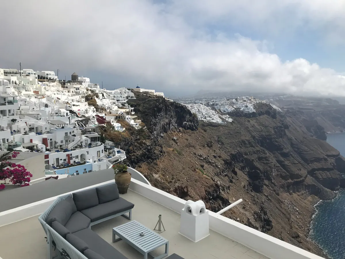 Hotel terraces on the cliff